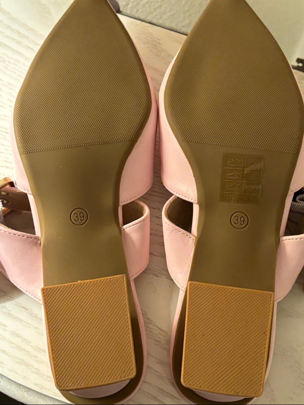Pink Pointed Toe Block Heel Mules - Picture 8 of 8